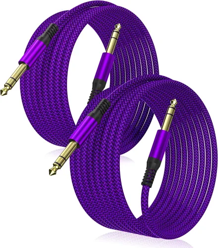 Miniatura 15 de Elebase - Cable macho recto de interconexión TRS de 1/4 de pulgada, de 0.25 pulgadas, guitarra eléctrica, bajo, teclado, mezclador, amplificador