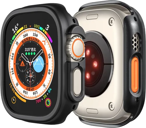 Miniatura 4 de Funda rígida de policarbonato compatible con Apple Watch Ultra 3/2/1 de 1.732 pulgadas, resistente a impactos, a prueba de golpes, con borde