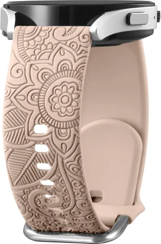 Miniatura 11 de Odbeai Compatible con correas de reloj Samsung, bandas grabadas florales compatibles con Galaxy Watch 6, correa de silicona suave, transpirable
