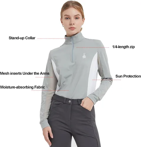 Miniatura 3 de HR Farm - Camisa de manga larga Ice Feel de secado rápido para mujer