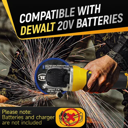 Miniatura 7 de Amoladora angular inalámbrica de 4-1/2 pulgadas compatible con batería DeWalt de 20 V, motor sin escobillas de 10000 RPM con 4 velocidades