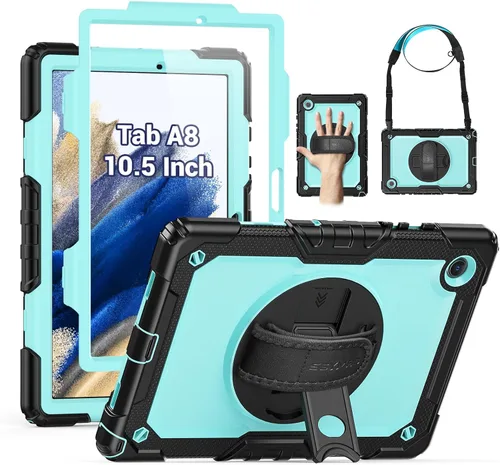 Miniatura 29 de SEYMAC Funda protectora resistente a prueba de golpes para Samsung Galaxy Tab A9 de 8.7 pulgadas 2023 (SM-X110/X115/X117), resistente a prueba
