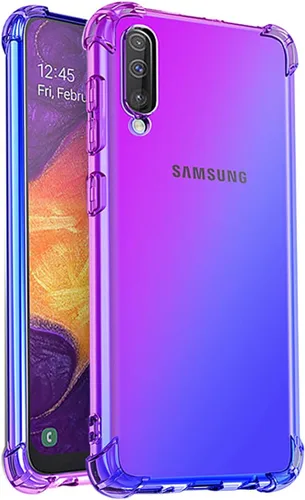 Funda para Galaxy A70, transparente y lindo degradado para Galaxy A70, funda delgada antiarañazos, flexible, TPU con esquinas reforzadas, funda