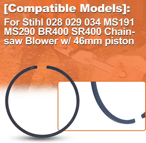 Miniatura 3 de Anillos de pistón de 1.811 in para Stihl 028 029 034 MS191 MS290 BR400 SR400 Parte 11180343001, 10 x Anillo de pistón