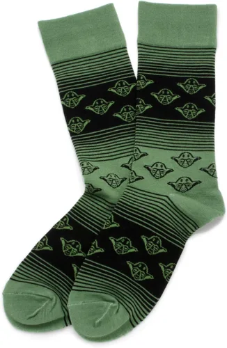 Miniatura 2 de Cufflinks Inc. Calcetines Yoda Ombre Stripe, talla única (hasta la talla 12 de hombre) con licencia oficial de Lucasfilm LTD., Verde