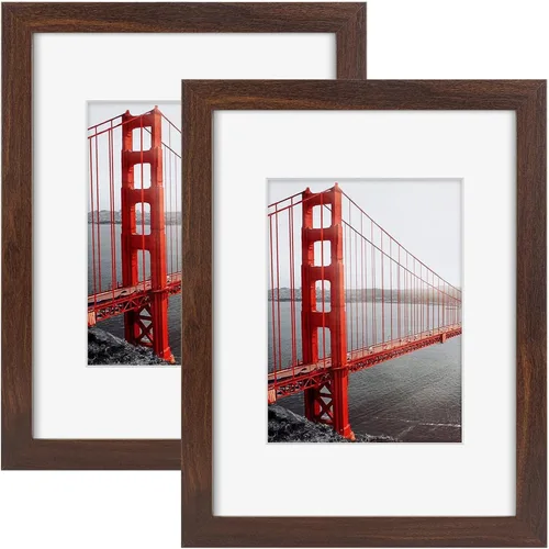 Miniatura 14 de Frametory, Portarretratos de 8 x 10 pulgadas con paspartú para fotos de 5 x 7, para pared y mesa (color azul, paquete de 2)