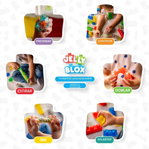 Miniatura 8 de Goliath Jelly Blox Stash 'N Stack Estuche de Almacenamiento 2 en 1 Bloques de Construcción para Niños Pequeños y Preescolares que Pueden Apretar