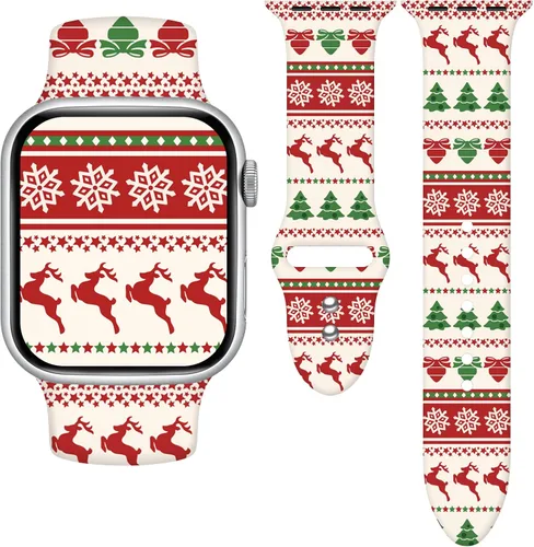Miniatura 25 de Correa de reloj Holidays compatible con Apple Watch Series 11 10 9 8 7 6 5 4 3 Ultra SE para mujeres y hombres, correa de calabaza de silicona suave