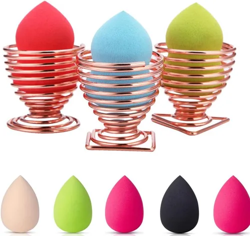 Miniatura 8 de LanMa Beauty - Soporte para esponja de maquillaje (2 unidades), color plateado