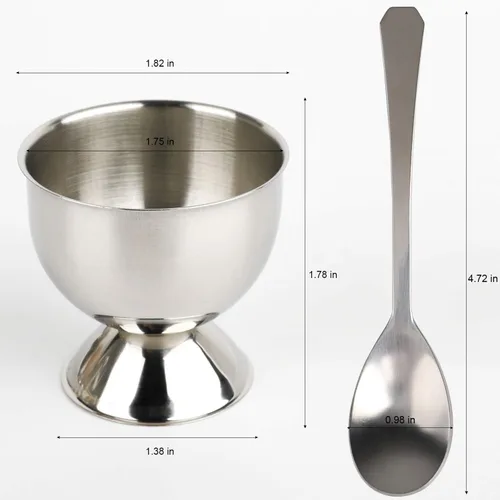 Miniatura 3 de Juego de decoración de galletas de huevo, soporte separador de huevos duros y duros, incluye 4 cucharas de huevos y 4 tazas de huevo, 1 cortador