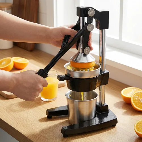 Exprimidor manual de naranja de alta calidad, exprimidor de cítricos resistente para jugo de limón fresco y pomelo, fácil de limpiar, hierro