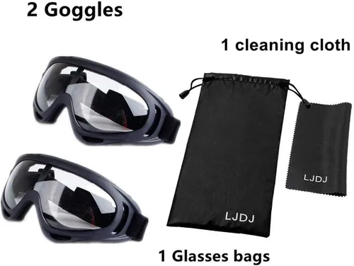 Miniatura 6 de LJDJ Gafas de motocicleta – Juego de 2 gafas – Dirt Bike ATV Motocross anti-UV ajustable para montar fuera de carretera protección combate táctico