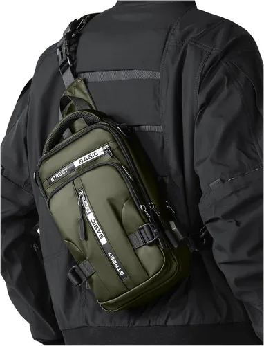 Miniatura 41 de Mochila cruzada pequeña negra para hombre y mujer, H-Negro, S, Moda