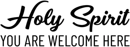 Miniatura 2 de Holy Spirit You are Welcome Here, calcomanía de vinilo para pared, decoración espiritual cristiana, color negro, 25 x 9 pulgadas