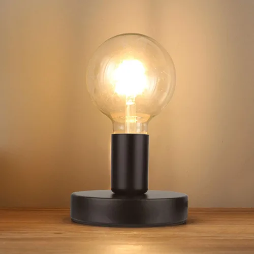 Miniatura 10 de Base de lámpara de mesa industrial Helunsi, base de lámpara E26 E27 plateada sin pantalla, base de lámpara de escritorio corta expuesta, soporte