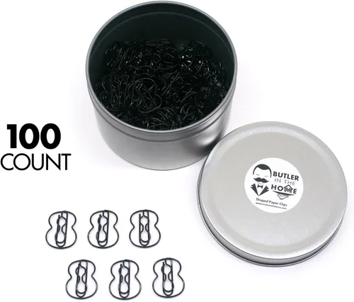 Miniatura 38 de Butler in the Home Elige tu letra favorita del alfabeto de la A a la Z o números del 0 al 9, 100 clips de papel de color negro para iniciales