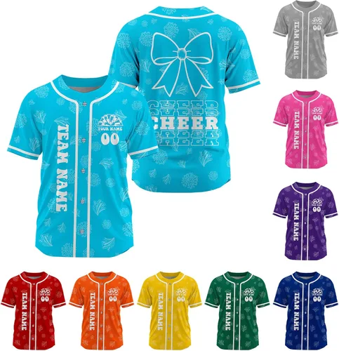 Miniatura 13 de Camiseta de béisbol de uniforme de animadora personalizada, camiseta de animadora para niñas, mujeres, jóvenes, niños, camiseta con purpurina