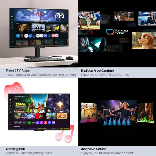 Miniatura 8 de Samsung Monitor inteligente FHD de 27 pulgadas serie M5 (M50F) con TV en streaming, altavoces, HDR10, Gaming Hub, múltiples puertos, rastreador