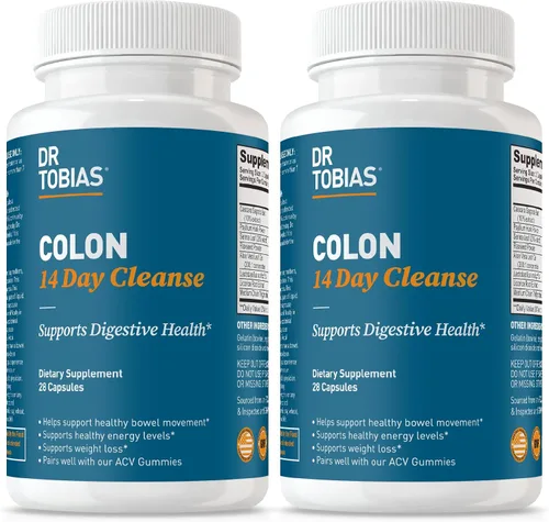 Dr. Tobias - 14 días de limpieza del colon, desintoxicación avanzada de limpieza intestinal para mujeres y hombres con cascara sagrada, cáscara de
