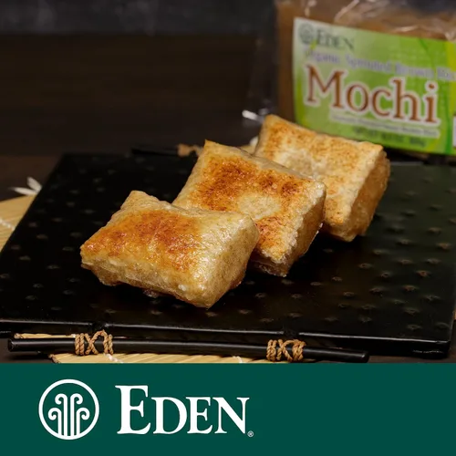 Miniatura 5 de Eden Mochi de arroz integral germinado orgánico, 100% grano entero germinado, fabricado tradicionalmente en Japón, 10.5 onzas