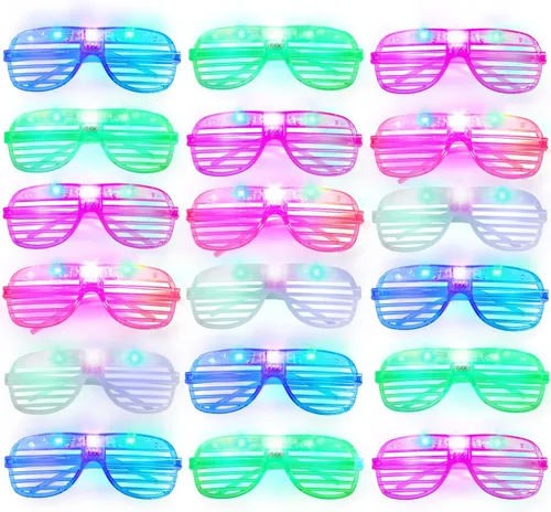 Miniatura 11 de Hooqict Paquete de 15 lentes de persiana de los años 80 y 90, regalos de fiesta de neón para niños y adultos, suministros de cumpleaños, accesorios
