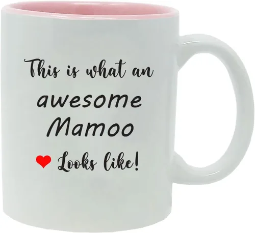 ¡Así es como se ve un mamoo impresionante! - Taza de café de cerámica blanca prémium de 11 onzas para el Día de la Madre, taza de té con caja de