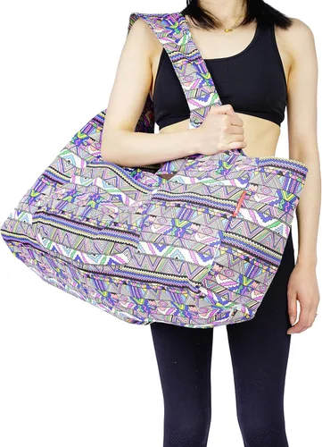 Miniatura 8 de Aozora Bolsa para esterilla de yoga grande con bolsillos para tapetes con bolsillos de almacenamiento multifuncionales, ligera y duradera Indian