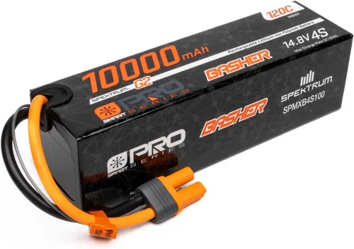 Spektrum 14.8V 10000mAh 4S 120C Smart G2 Pro Basher LiPo: IC5, SPMXB4S100