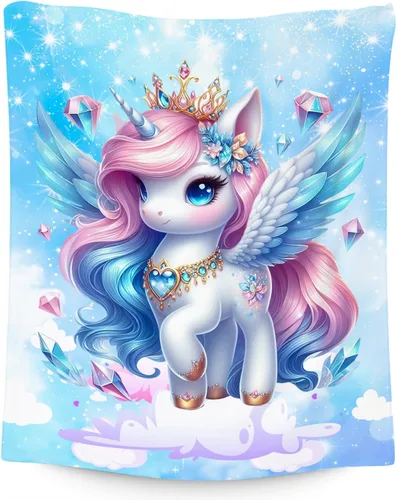 Miniatura 9 de Manta de dinosaurio para niñas, bonita manta para niños, manta de forro polar cómoda de franela para sofá, 40 x 50 pulgadas Azul