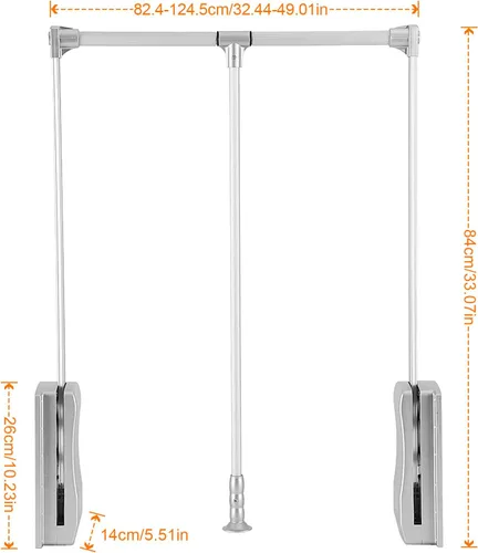 Miniatura 5 de Barra de armario extraíble, organizador de armario ajustable, riel de ropa para colgar ropa resistente, colgador de barra de ropa suave, ahorro