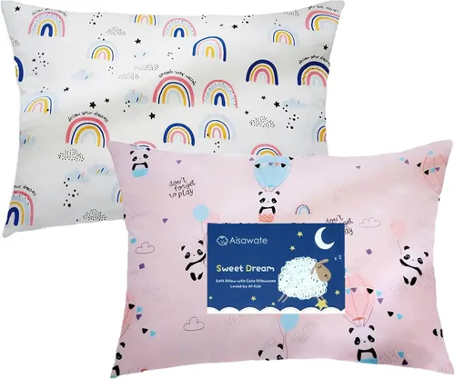 Miniatura 13 de Funda de almohada de viaje para niños, 2 paquetes de fundas de almohada 100% algodón para niños pequeños para ropa de cama, funda de almohada de 14