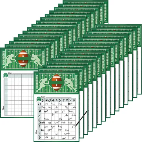 Miniatura 8 de Zonon 5 pósteres cuadrados de hoja de juego de fútbol, cuadrados de 100 cuadrículas, pósteres de récord de puntuación de fútbol, fiestas de fútbol