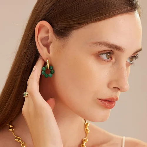 Miniatura 4 de C.Paravano Aretes de aro para mujer Aretes de aro Aretes colgantes para mujer