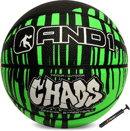 Miniatura 12 de AND1 Chaos Basketball: Official Regulation (29.5 inches) Rubber - Deep Channel Construction Streetball, Made for Indoor Outdoor Basketball