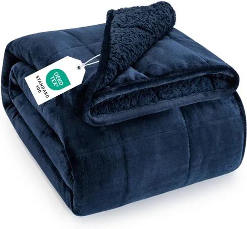 Miniatura 42 de Topblan - Manta pesada para adultos de 12 libras, suaves y cómodas mantas de forro polar con sherpa lanudo, manta pesada de jacquard elegante