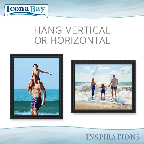 Miniatura 3 de Icona Bay Portarretratos negro de 8 x 10 pulgadas con molduras bellamente detalladas, juego de marcos de fotos contemporáneos, montaje en pared