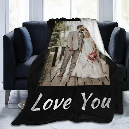Miniatura 18 de Manta de cama personalizada con texto de fotos, mantas personalizadas con collage de fotos, mantas personalizadas para regalo de cumpleaños 1 Foto