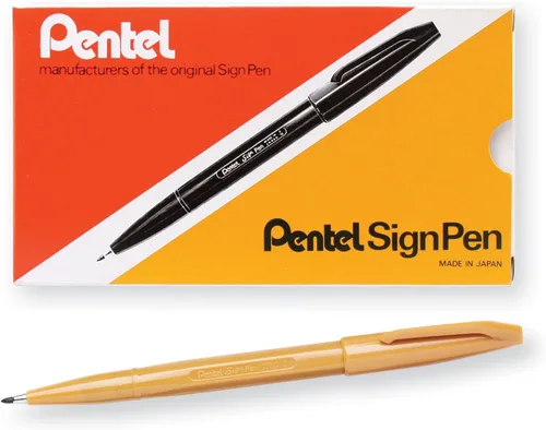 Miniatura 10 de Pentel S52012 - Rotulador de punta fina, punta de bala, 0.028 in, surtido, 12
