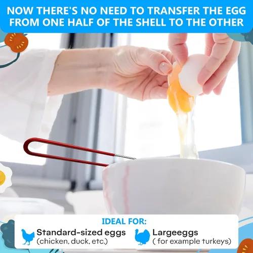 Miniatura 6 de Separador de huevos para huevos crudos, separador de yema de huevo, dispositivo de cocina, removedor de yema de acero inoxidable para huevos crudos