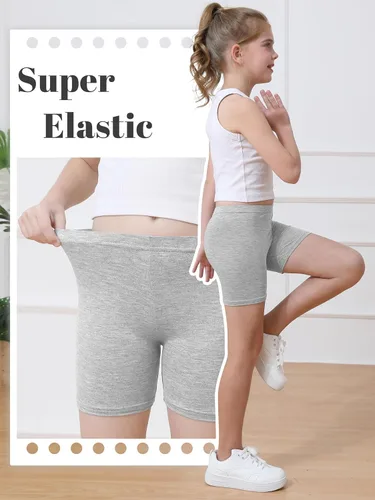 Miniatura 3 de Resinta Paquete de 6 pantalones cortos de ciclismo para niñas, ropa de verano, multicolor