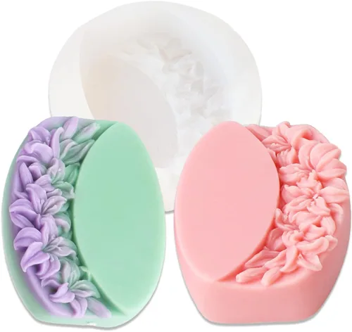 Miniatura 6 de Playing Mold Molde de silicona para jabón de 2 cavidades de mariposa y flores, hecho a mano, para jabón, pasteles, fondant, chocolate, arcilla