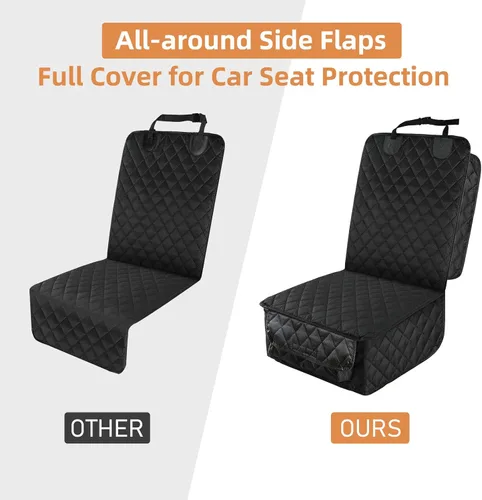 Miniatura 4 de PETICON Funda impermeable para asiento delantero de automóvil, paquete de 2 unidades, funda de asiento de automóvil para perro de protección Negro