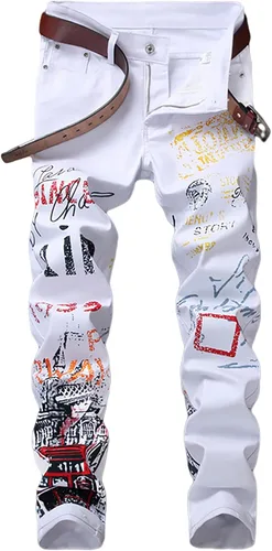 Miniatura 9 de Enrica Pantalones vaqueros estampados casuales para hombre