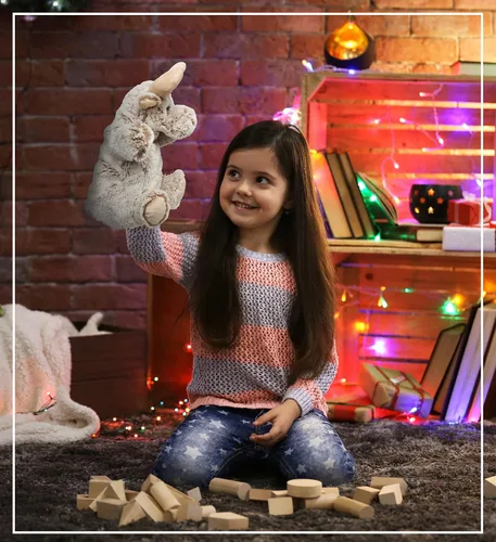 Miniatura 4 de DolliBu - Marioneta de mano de alce de peluche, súper suave, juguete de alce para niños, marionetas educativas para enseñar animales salvajes