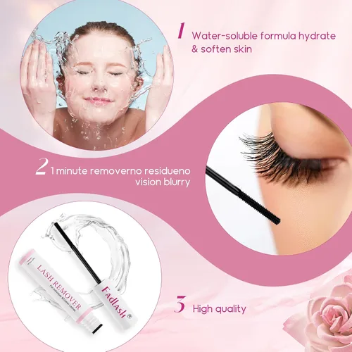Miniatura 5 de FADLASH Removedor de pestañas para extensiones de pestañas, 0.2 fl oz, removedor de pegamento para pestañas en racimo transparente, fácil de quitar