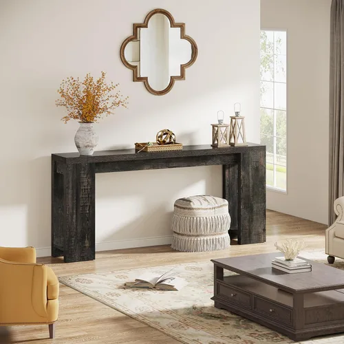 Miniatura 4 de Tribesigns Mesa Consola Extra Larga de 70.9 Pulgadas, Mesa de Sofá de Madera Estilo Granja Detrás del Sofá, Mesa de Acento Estrecha para Entrada
