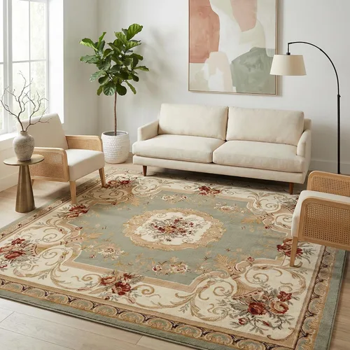 Miniatura 36 de Unique Loom Versailles Collection - Alfombra tradicional clásica con motivo floral, colección Versailles