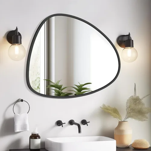 WallBeyond Espejo asimétrico, espejo de pared irregular, espejos de pared decorativos para dormitorio, sala de estar, entrada, pasillo, espejo de