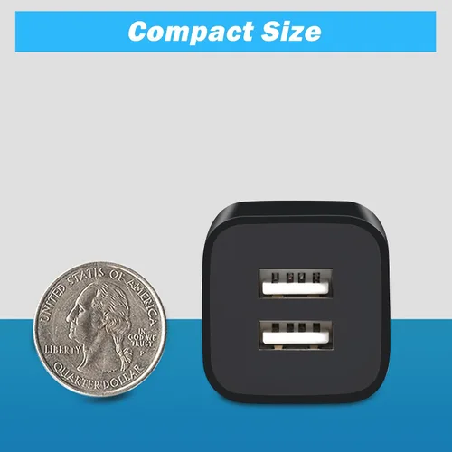 Miniatura 5 de X-EDITION Cargador de pared USB, paquete de 4 unidades de 2.1 A, adaptador de corriente USB de doble puerto, cargador de pared, bloque de carga