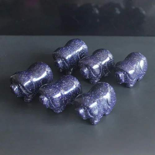 Miniatura 5 de Dos mini figuras talladas a mano de cerdo de cristal talladas a mano, estatua de animales, para oficina, decoración del hogar, colecciones